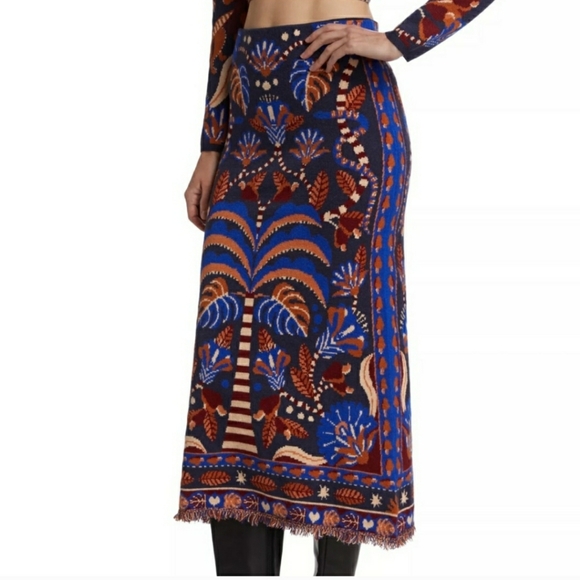 Farm Rio Jungle Knit Midi Skirt - Medium - Picture 7 of 8